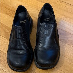 Dansko Black Slip-On Leather Loafers for Women